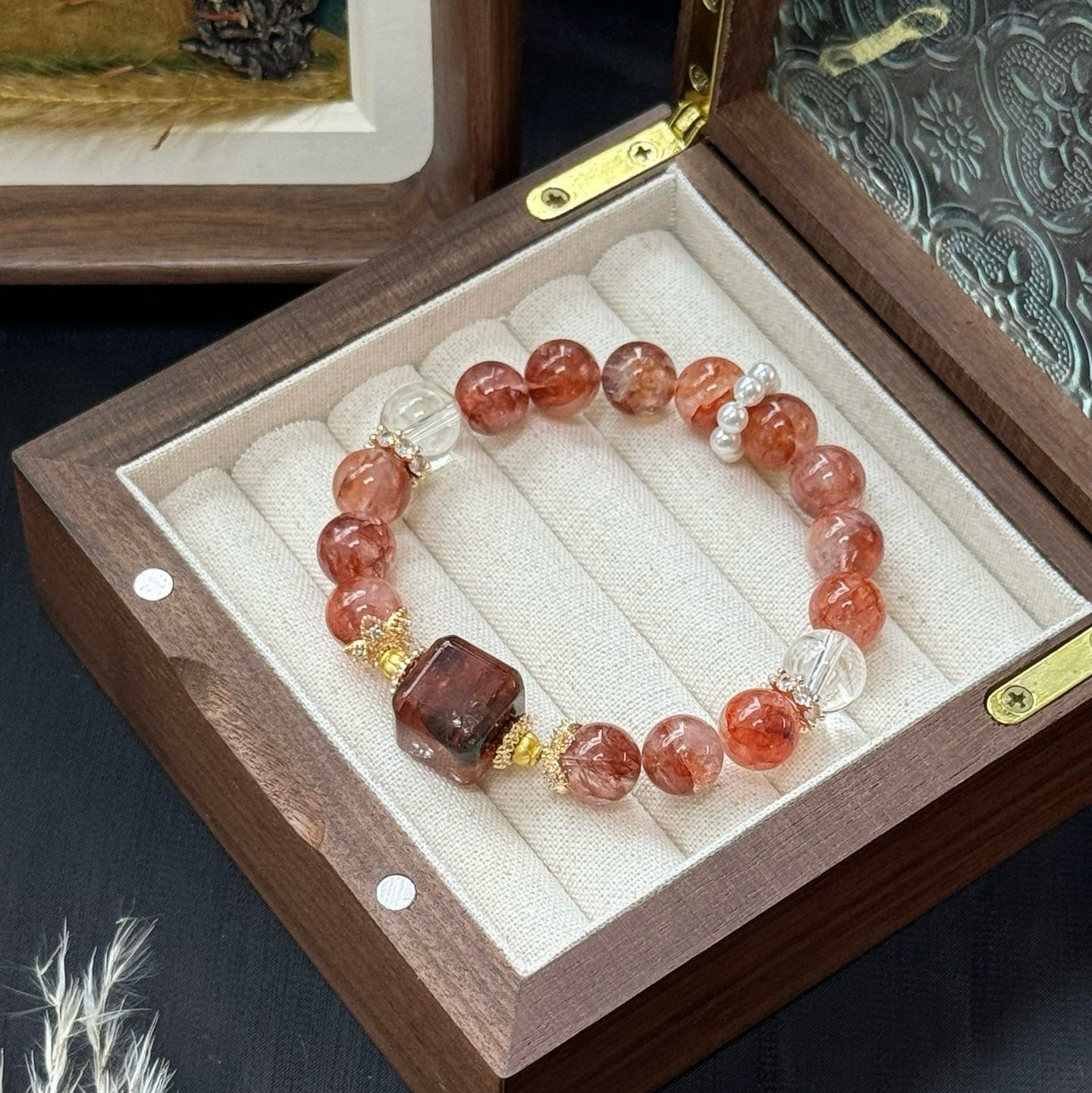 Inclusion Crystal and Clear Quartz Bracelet