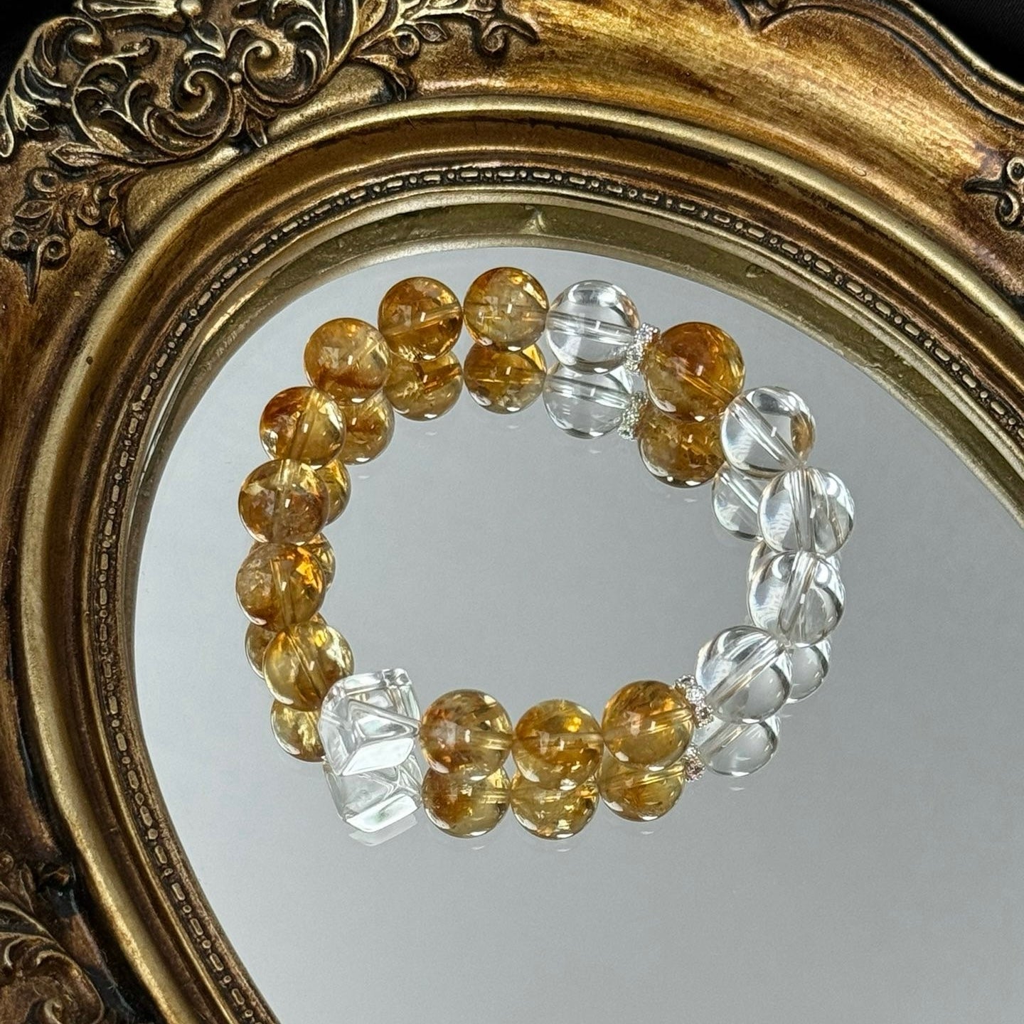 Citrine and Clear Quartz Bracelet